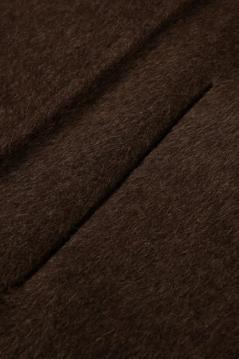 Brown Wool Silk Camel Overcoat