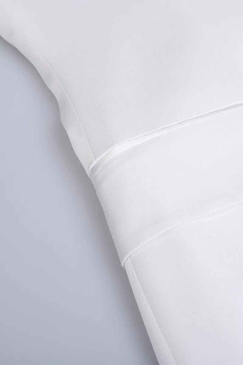 White Double Breasted Silk Dinner Suit
