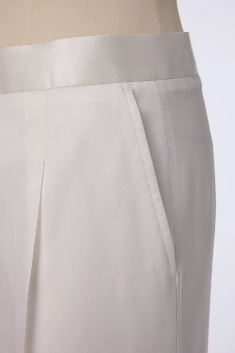 White Double Breasted Silk Dinner Suit