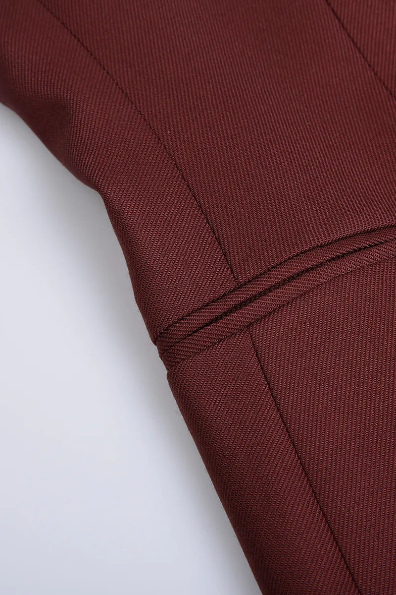 Double Breasted Burgundy Suit