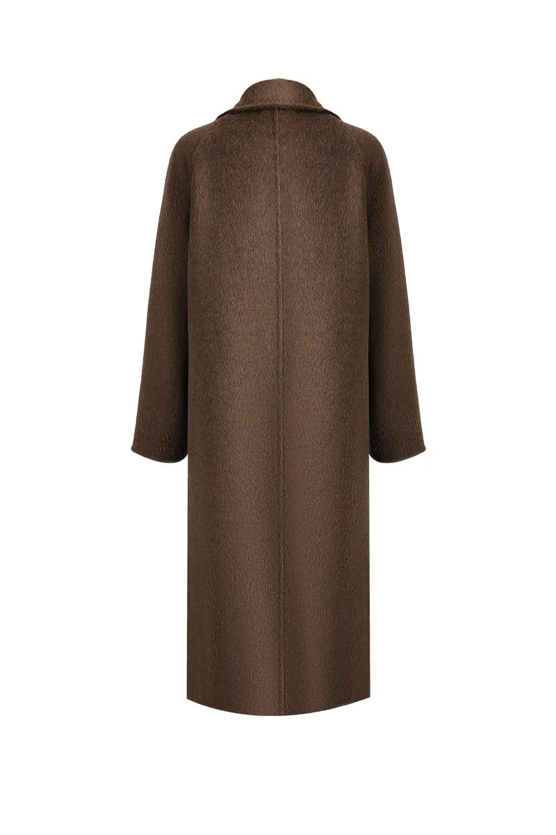 Brown Wool Silk Camel Overcoat
