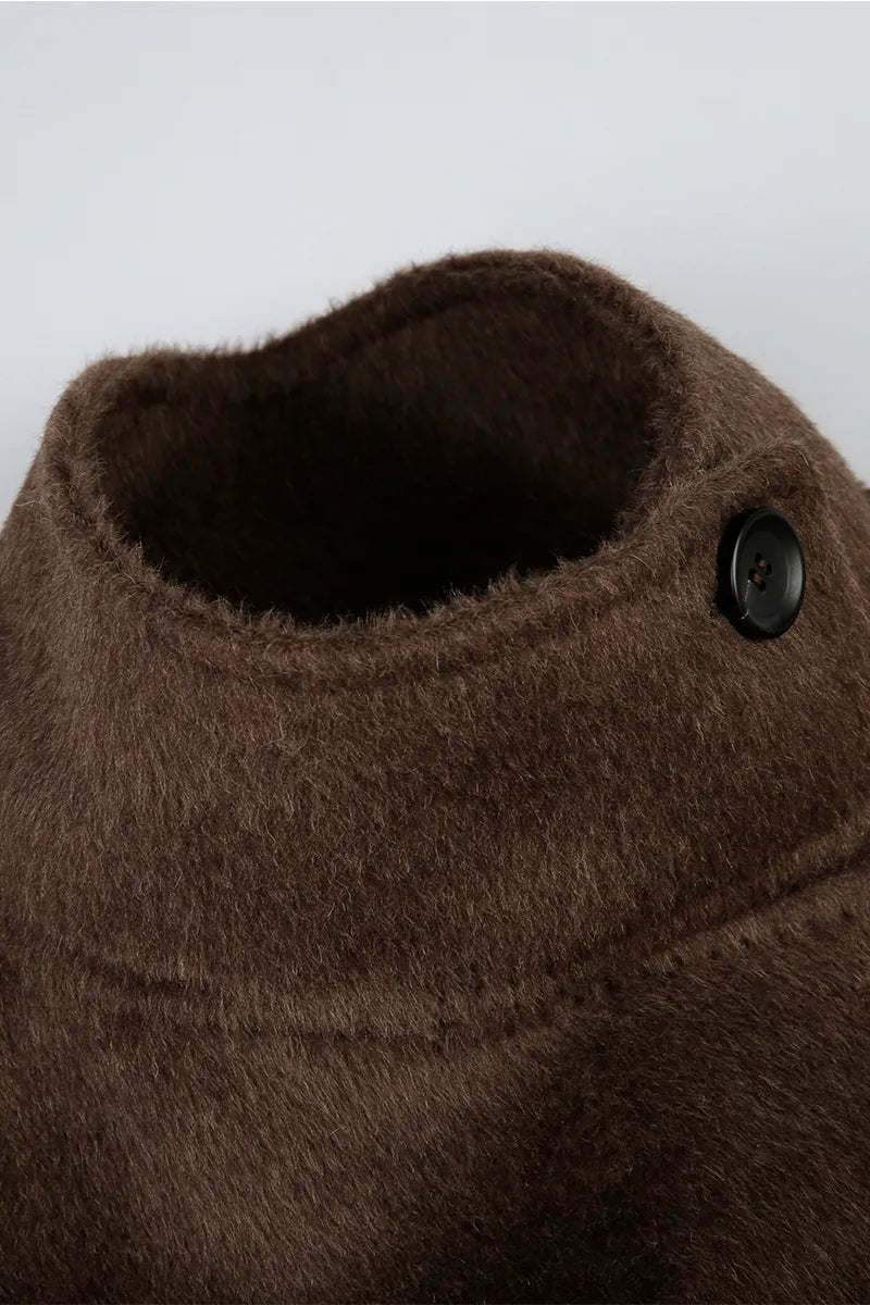 Brown Wool Silk Camel Overcoat