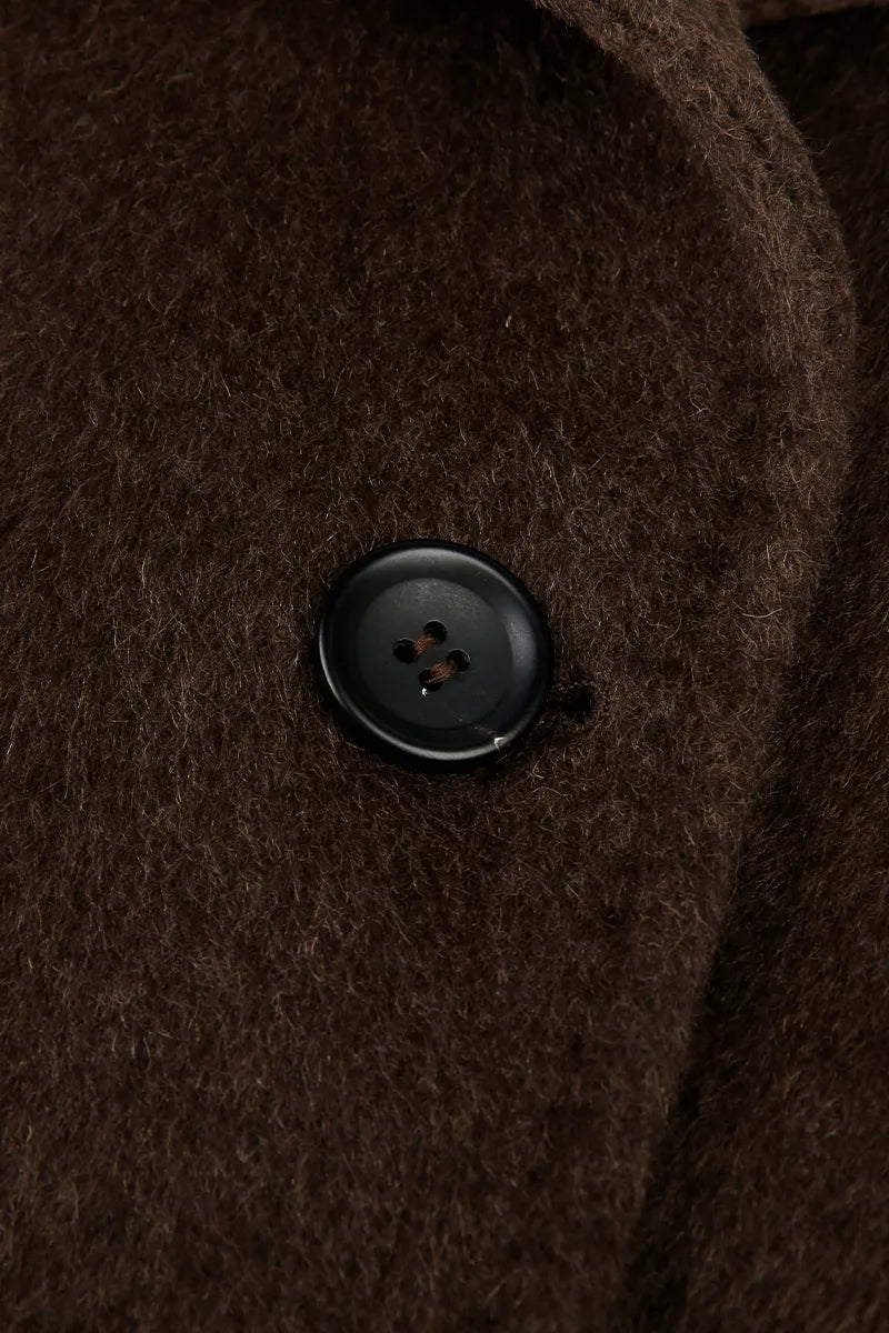 Brown Wool Silk Camel Overcoat