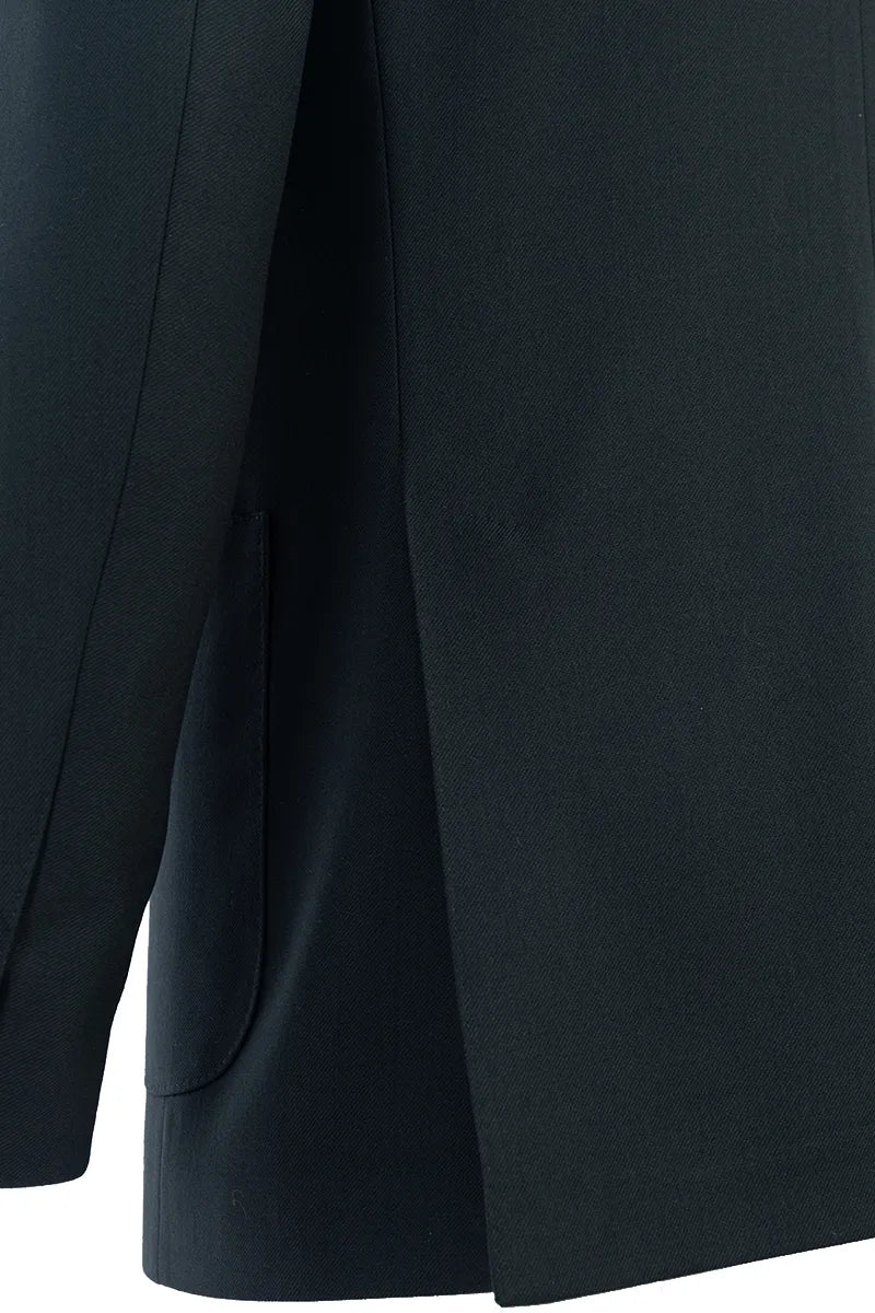 Black Green Single Breasted Suit