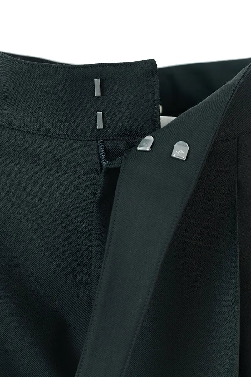 Black Green Single Breasted Suit
