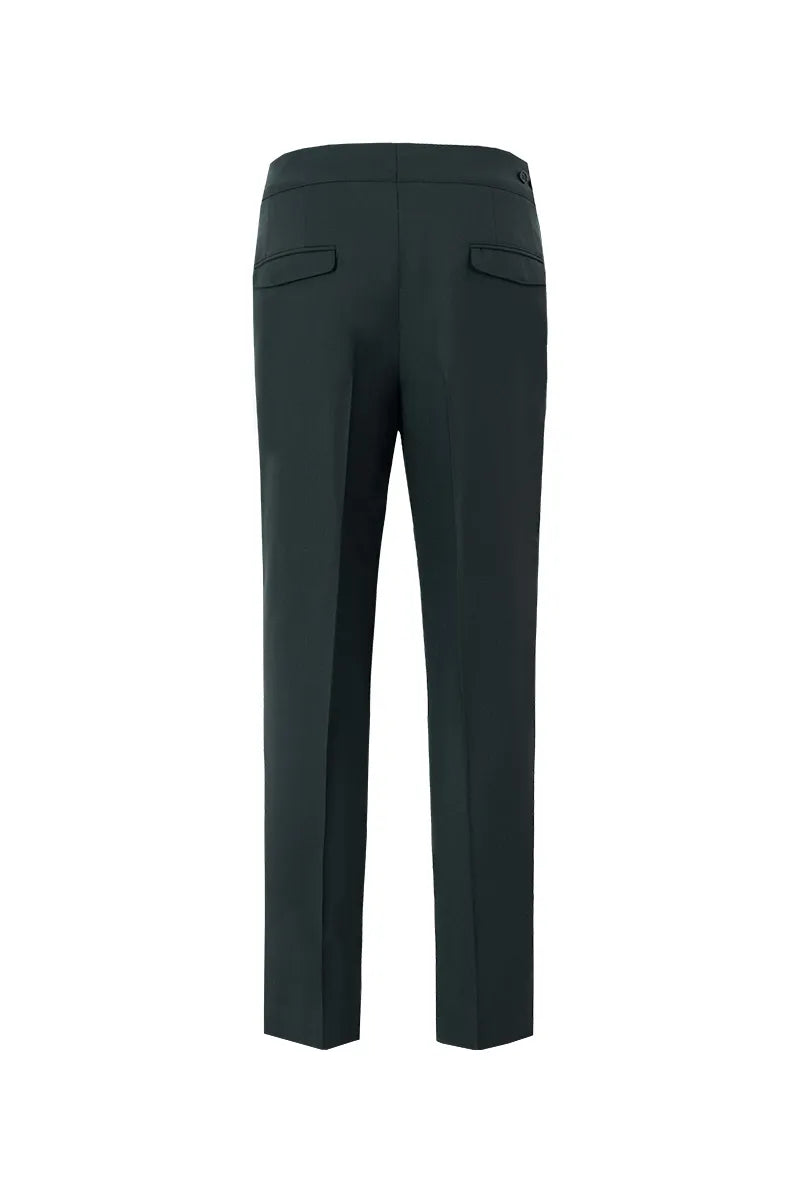 Black Green Single Breasted Suit