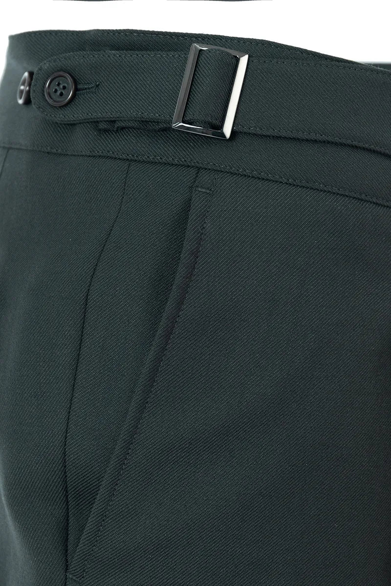 Black Green Single Breasted Suit