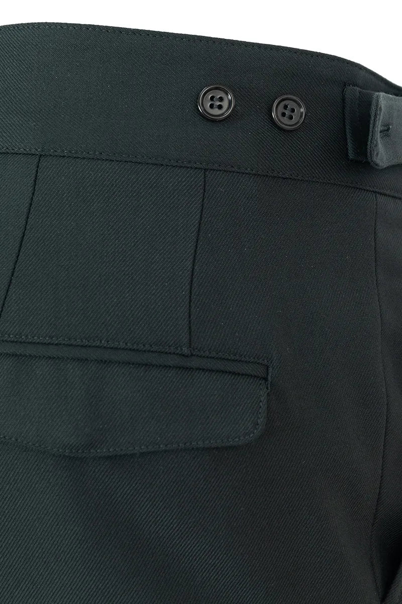 Black Green Single Breasted Suit